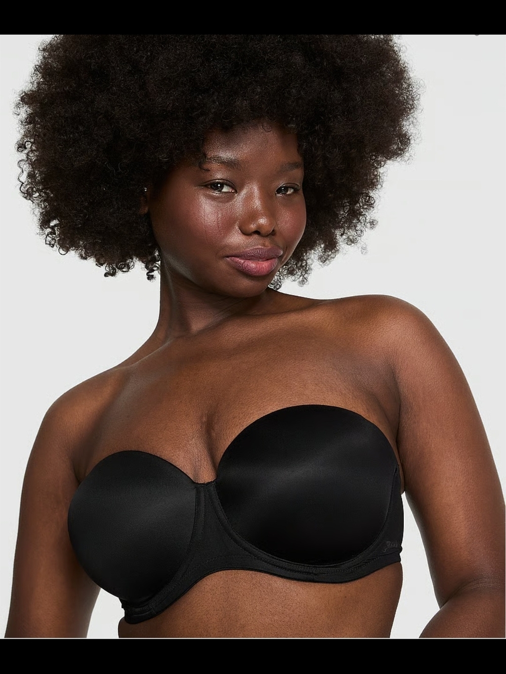 PINK Victoria Secret Black Wear Everywhere Strapless Push Up Bra